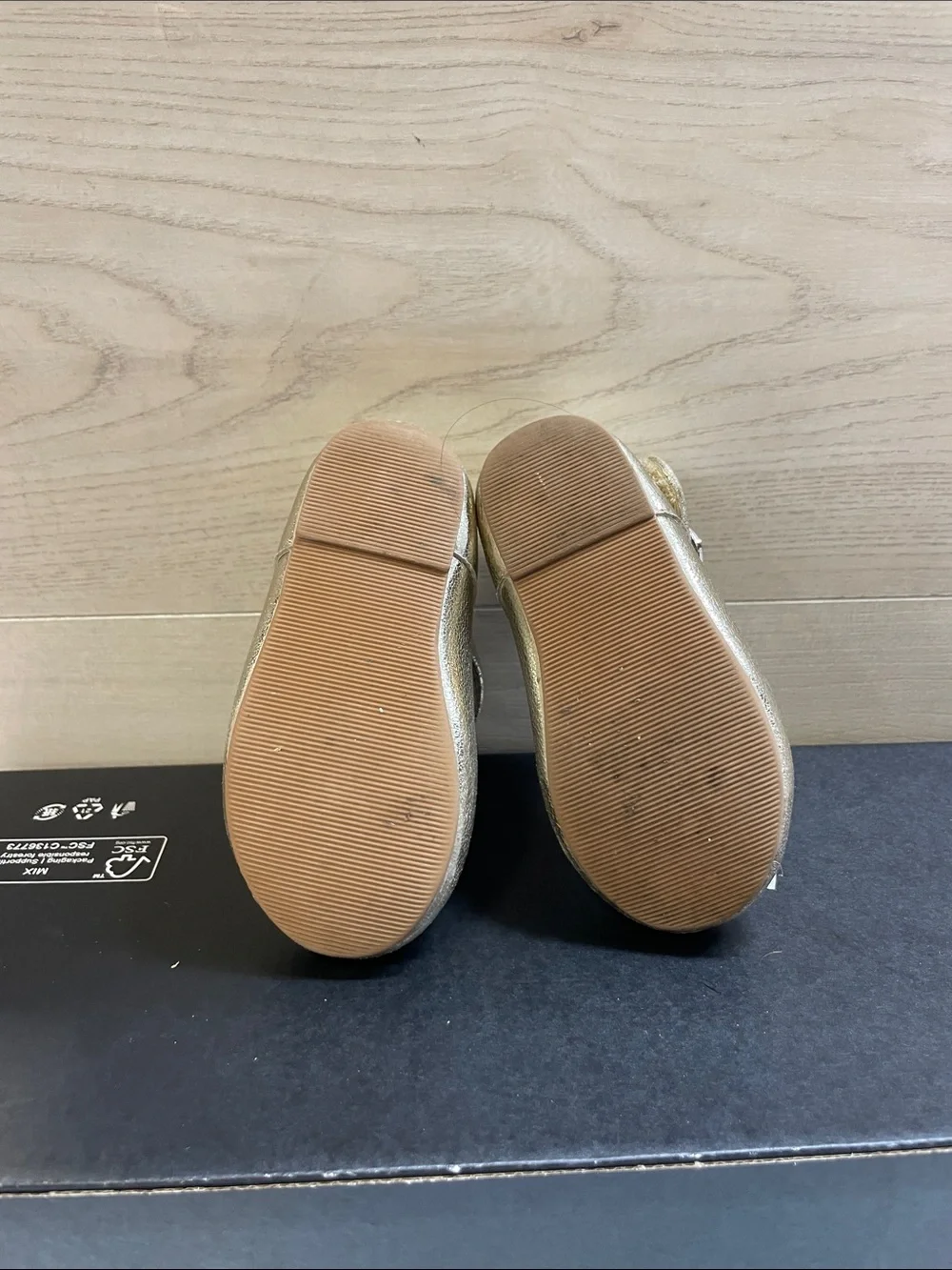 Felix & Flora Toddler Gold Mary Jane Dress Shoes #1041